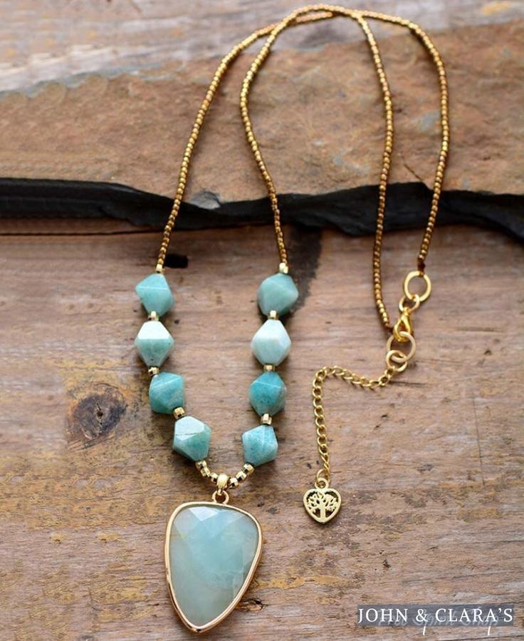 Natural Amazonite & Tree of Life Necklace