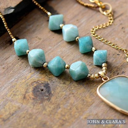 Natural Amazonite & Tree of Life Necklace