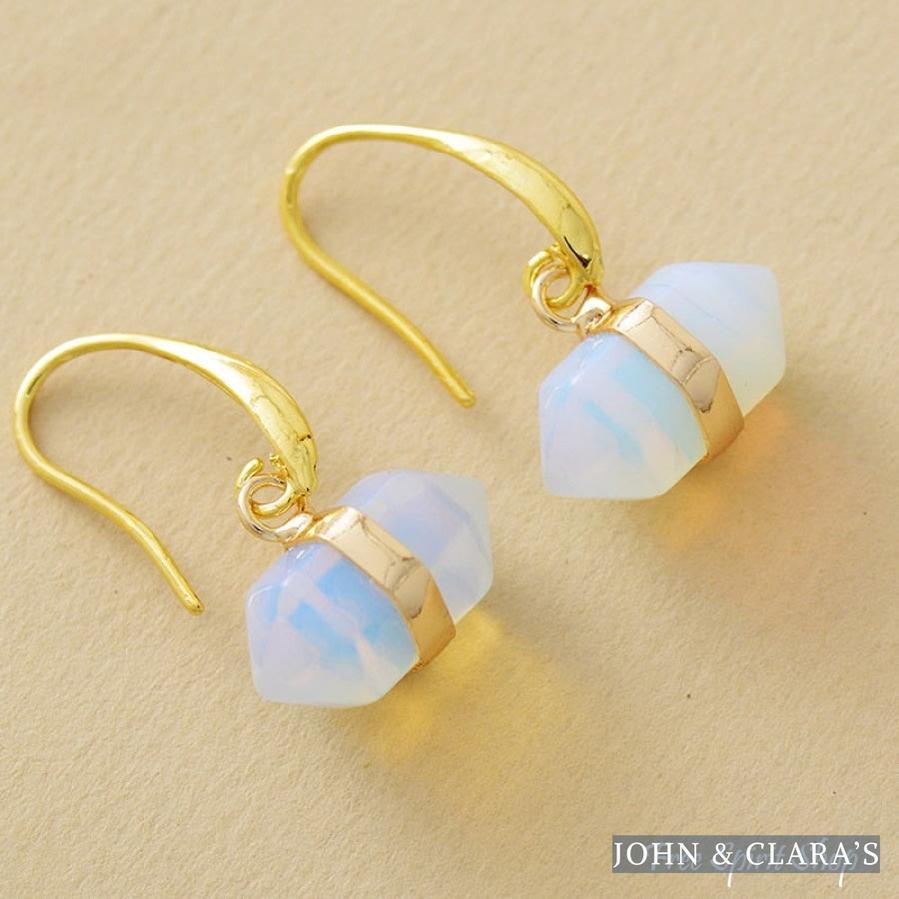 Natural Amethyst Hexagonal Earrings