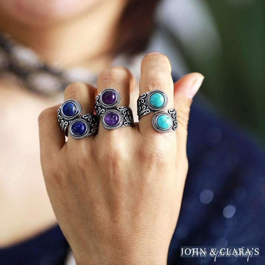 Natural Amethyst  Antique Ring