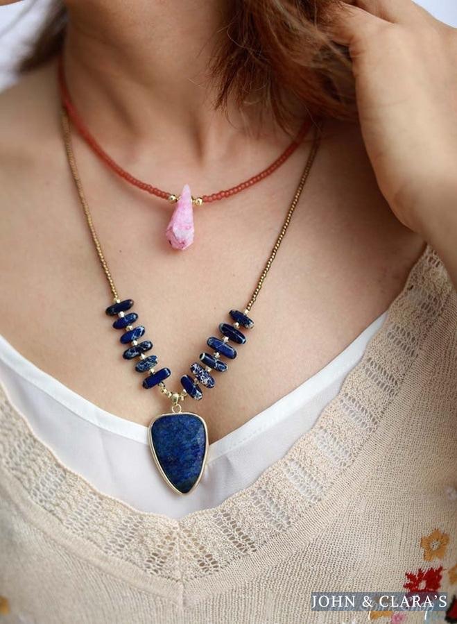 Natural Blue Lapis Lazuli Necklace