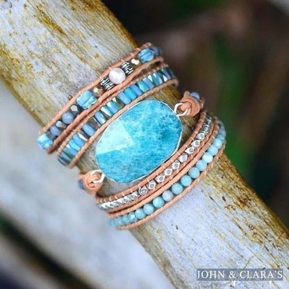 Natural Calming Amazonite Bead Wrap Bracelet