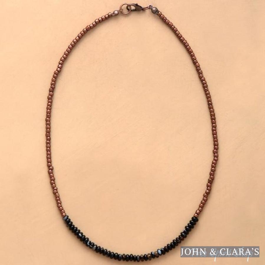 Natural Gemstone & Seed Bead Choker Necklaces