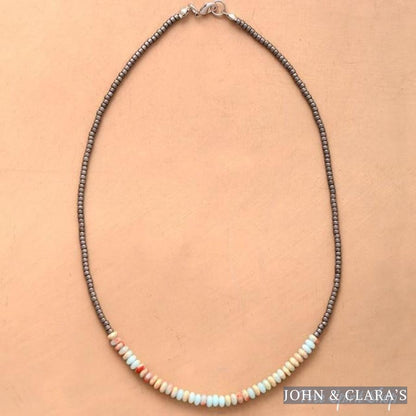 Natural Gemstone & Seed Bead Choker Necklaces