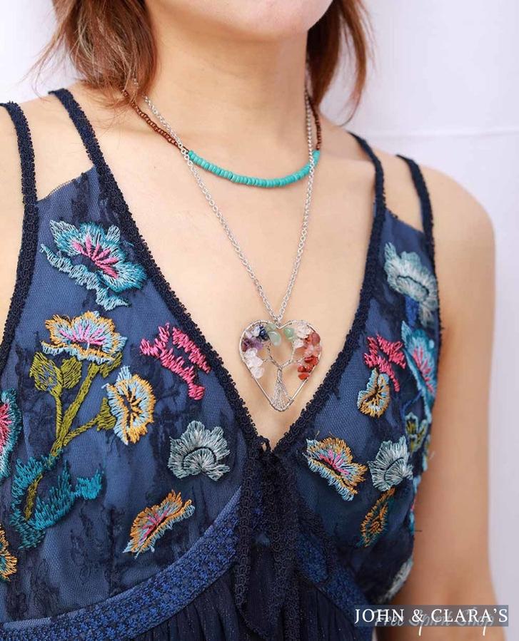 Natural Gemstone & Seed Bead Choker Necklaces