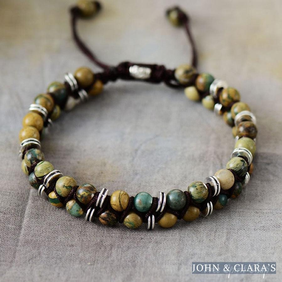 Natural Green Jasper Beaded Bracelet