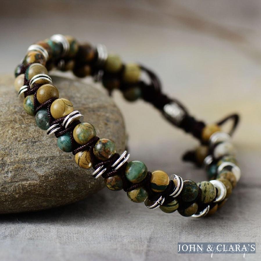 Natural Green Jasper Beaded Bracelet