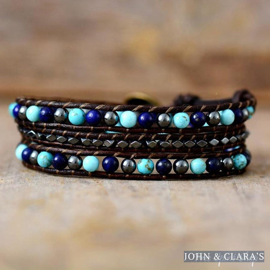 Natural Hematite & Mixed Bead Wrap Bracelet