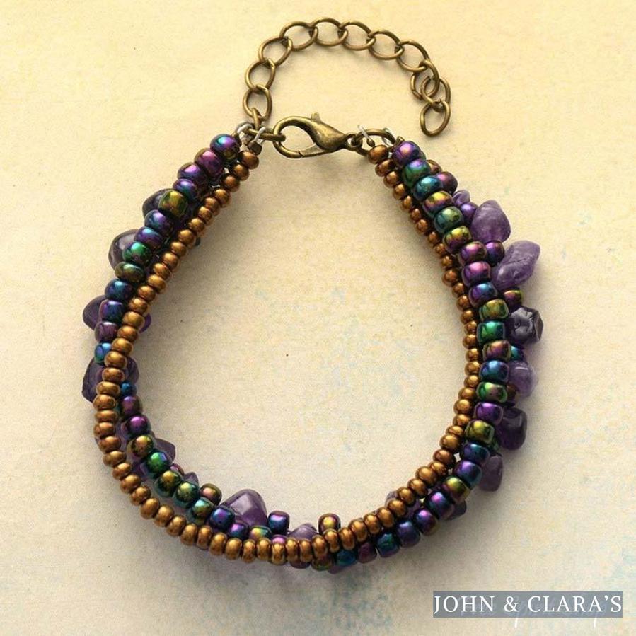 Natural Irregular Amethyst Bead Bracelet