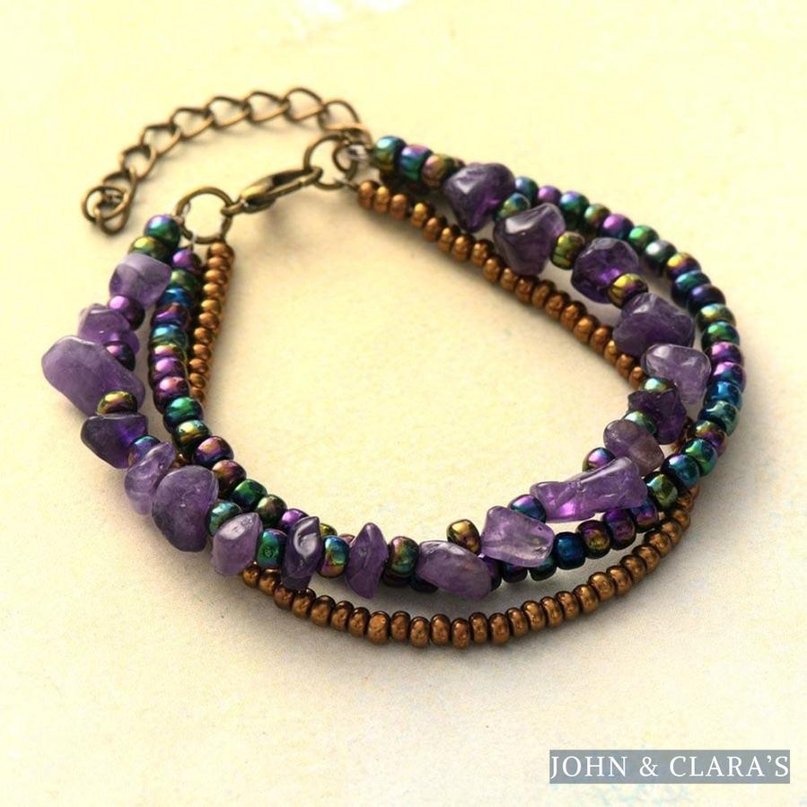 Natural Irregular Amethyst Bead Bracelet