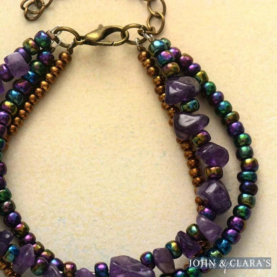 Natural Irregular Amethyst Bead Bracelet