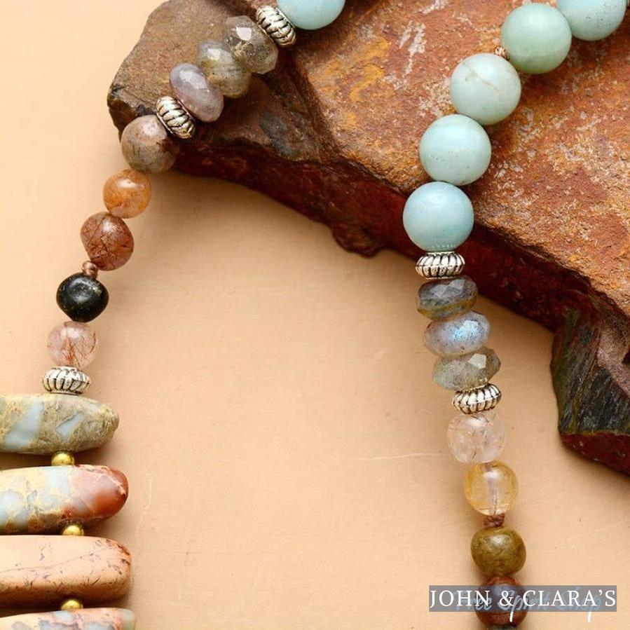 Natural Jasper & Mix Gemstone Beaded Necklace