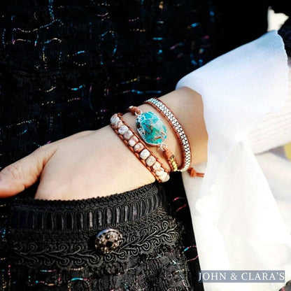 Natural Jasper & Turquoise Howlite Wrap Bracelet