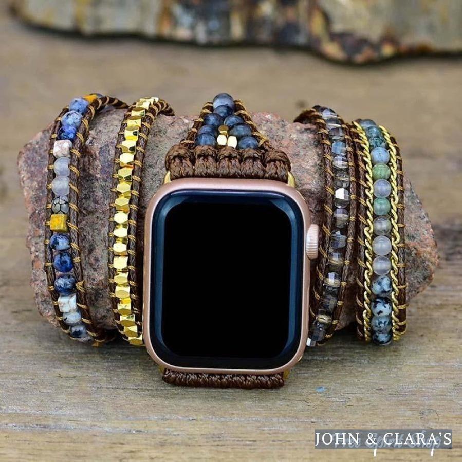Natural Labradorite Beaded Apple Watch Band