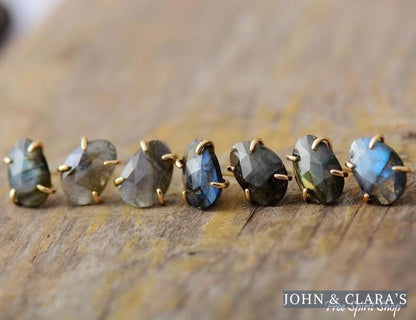 Natural Labradorite Stud Earrings