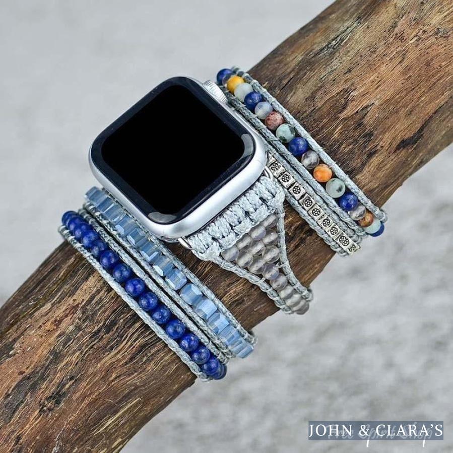 Natural Lapis Lazuli Beaded Apple Watch Band