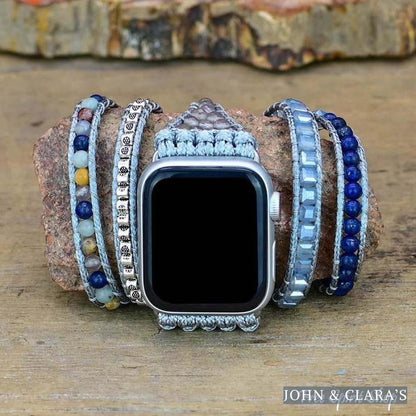 Natural Lapis Lazuli Beaded Apple Watch Band