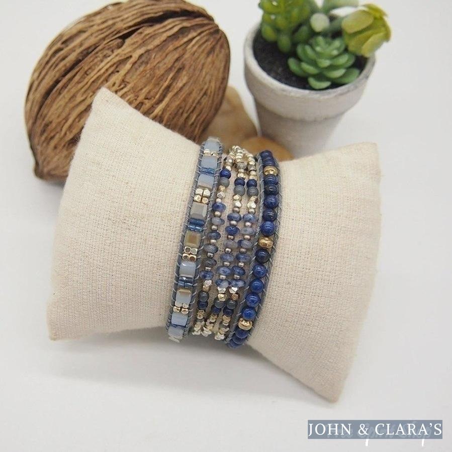 Natural Lapis Lazuli & Blue Aventurine Wrap Bracelet
