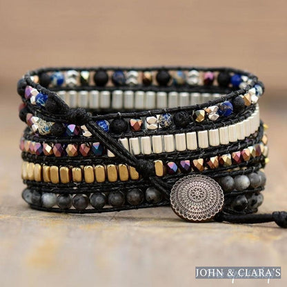 Natural Mix Gemstones Black Apple Watch Band