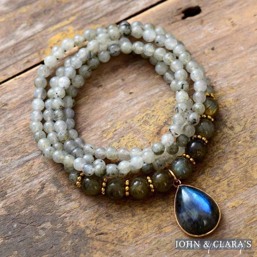 Natural Mix Labradorite Beaded Bracelet / Necklace