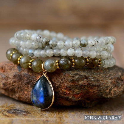 Natural Mix Labradorite Beaded Bracelet / Necklace
