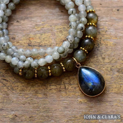 Natural Mix Labradorite Beaded Bracelet / Necklace