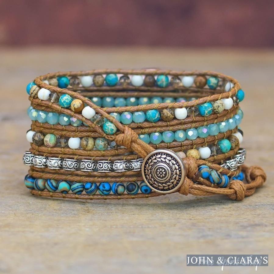 Natural Ocean Jasper Beaded Apple Watch Band