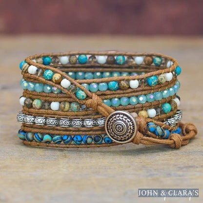 Natural Ocean Jasper Beaded Apple Watch Band