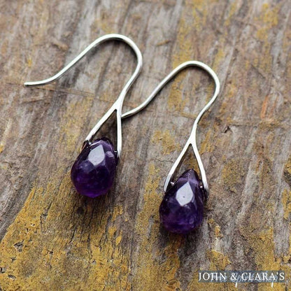 Natural Red Jasper Teardrop Earrings