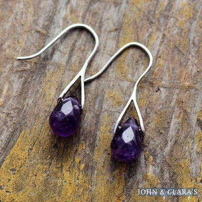 Natural Red Jasper Teardrop Earrings