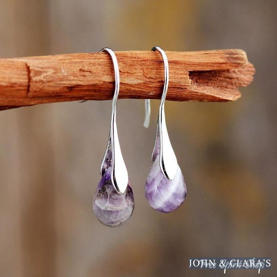 Natural Red Jasper Teardrop Earrings