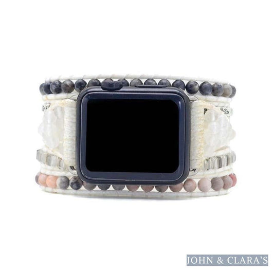 Natural Rhodonite & Labradorite Beaded Apple Watch Band