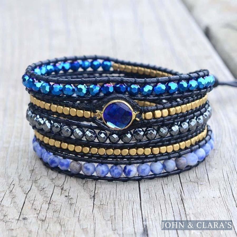 Natural Sodalite Magic Blue Wrap Bracelet