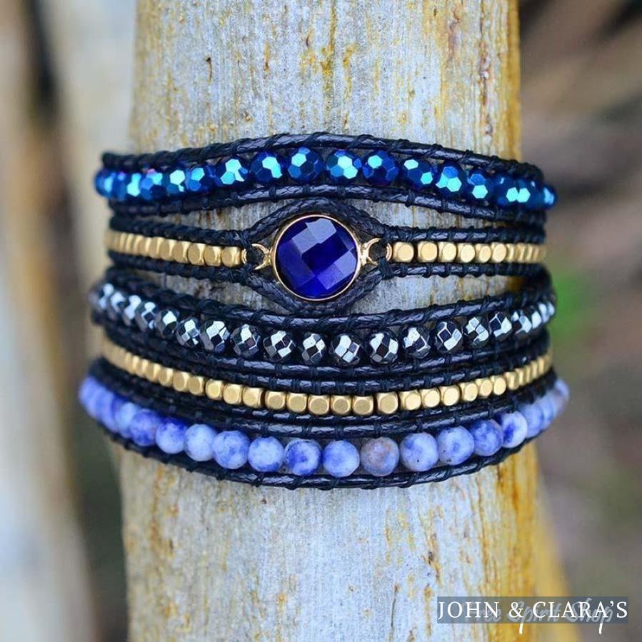 Natural Sodalite Magic Blue Wrap Bracelet