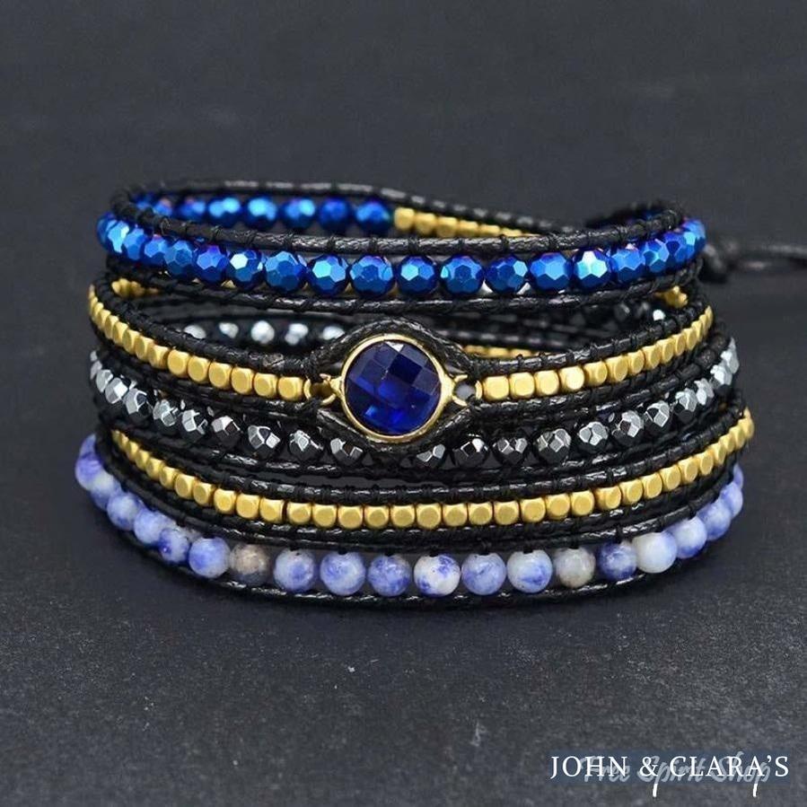 Natural Sodalite Magic Blue Wrap Bracelet