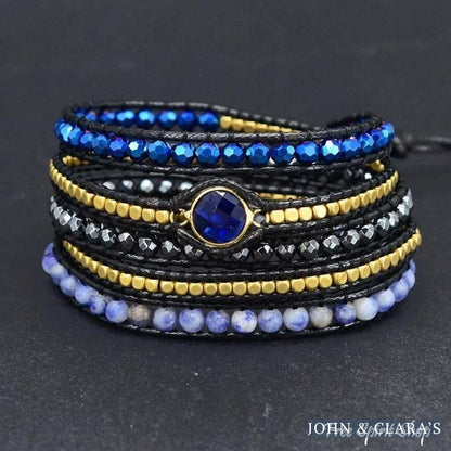 Natural Sodalite Magic Blue Wrap Bracelet