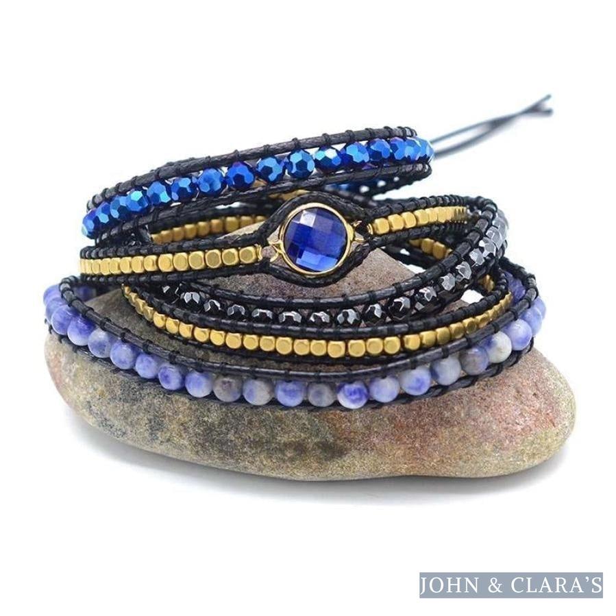 Natural Sodalite Magic Blue Wrap Bracelet