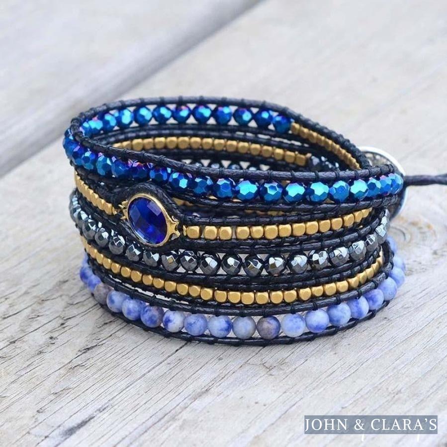 Natural Sodalite Magic Blue Wrap Bracelet