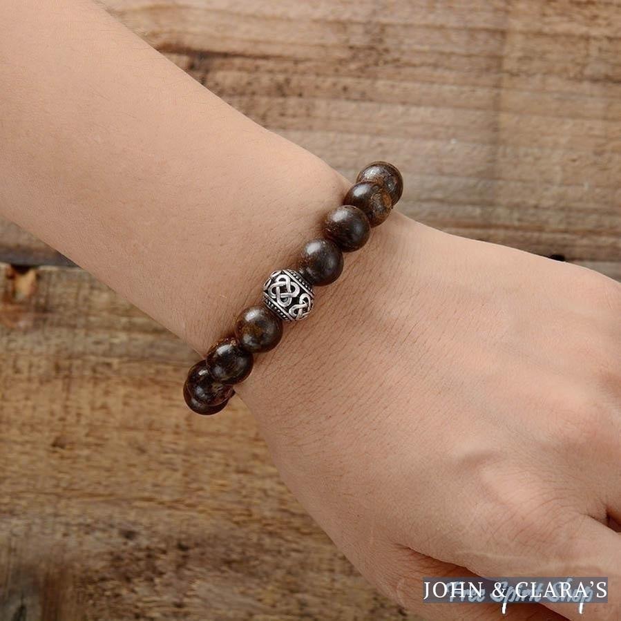 Natural Tibetan Bronzite Bead Bracelet
