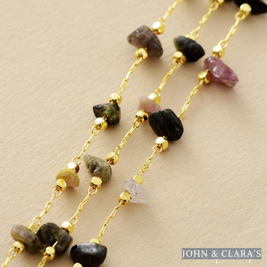 Natural Tourmaline Chain Multi-Layer Bracelet