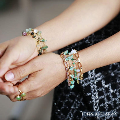 Natural Tourmaline Chain Multi-Layer Bracelet