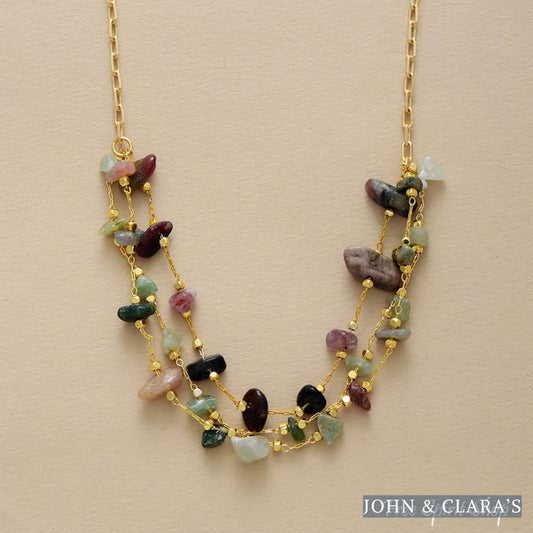 Natural Tourmaline Multi Layer Necklace