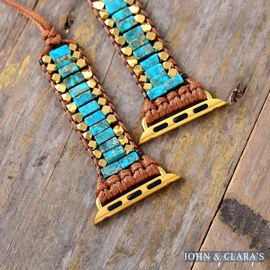 Natural Turquoise & Beads Apple Watch Band