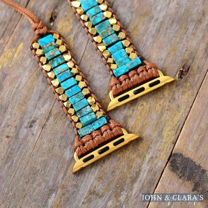 Natural Turquoise & Beads Apple Watch Band