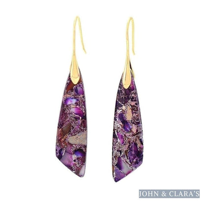 Vibrant Purple Jasper Drop Earrings